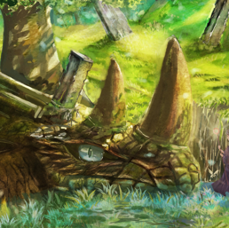 森の老竜と世話人と